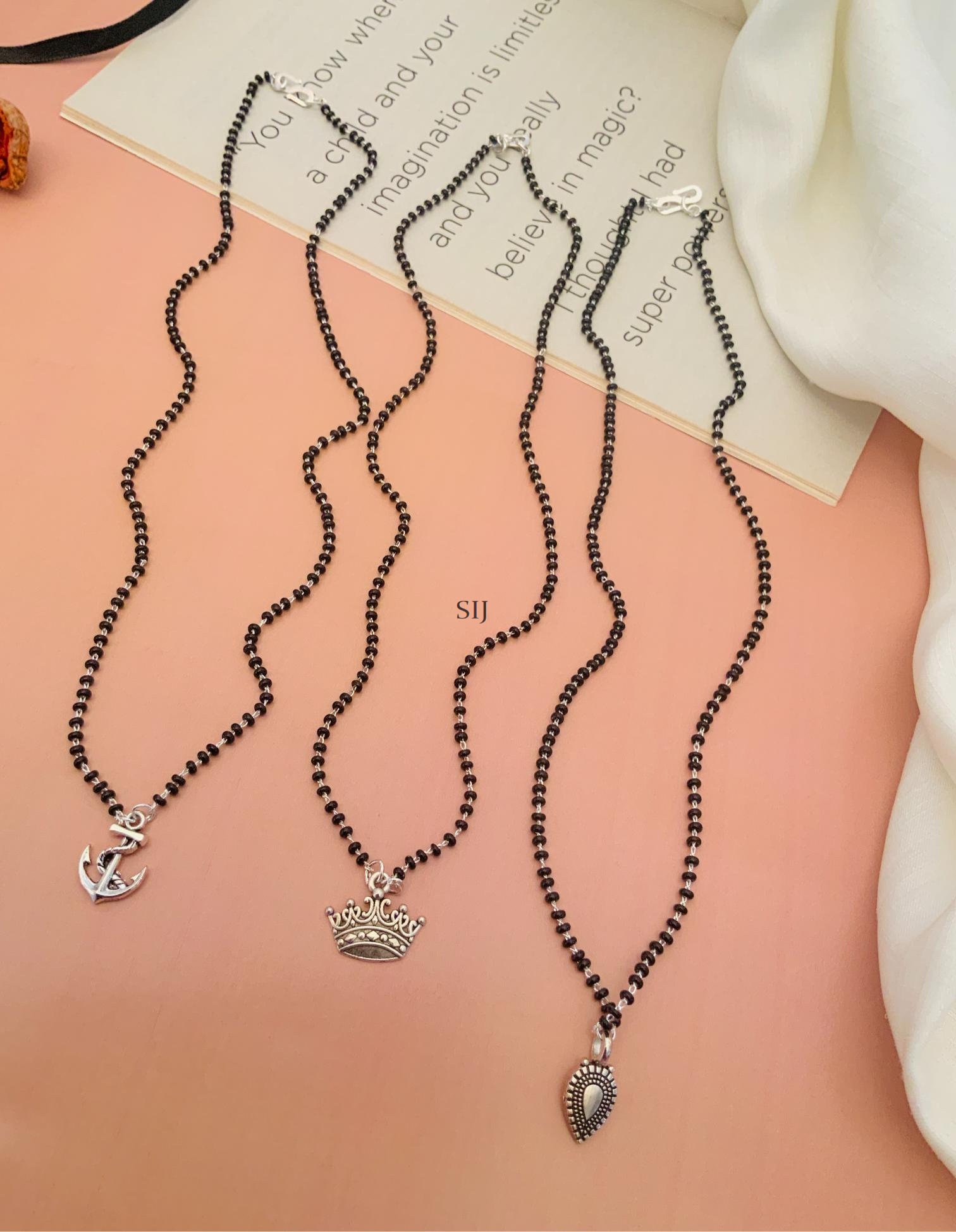 Artificial Combo Of 3 German Silver Plated Mangalsutra