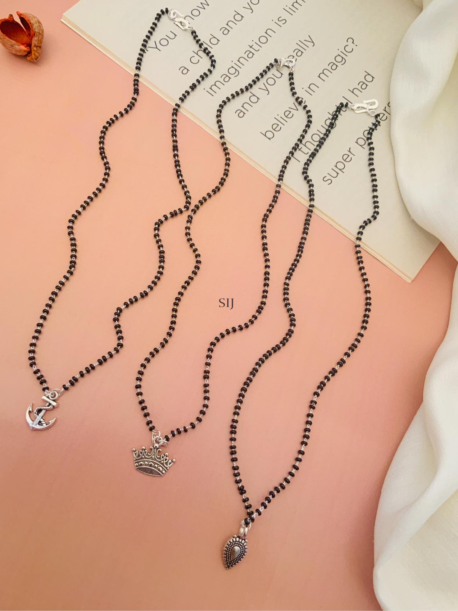 Artificial Combo Of 3 German Silver Plated Mangalsutra