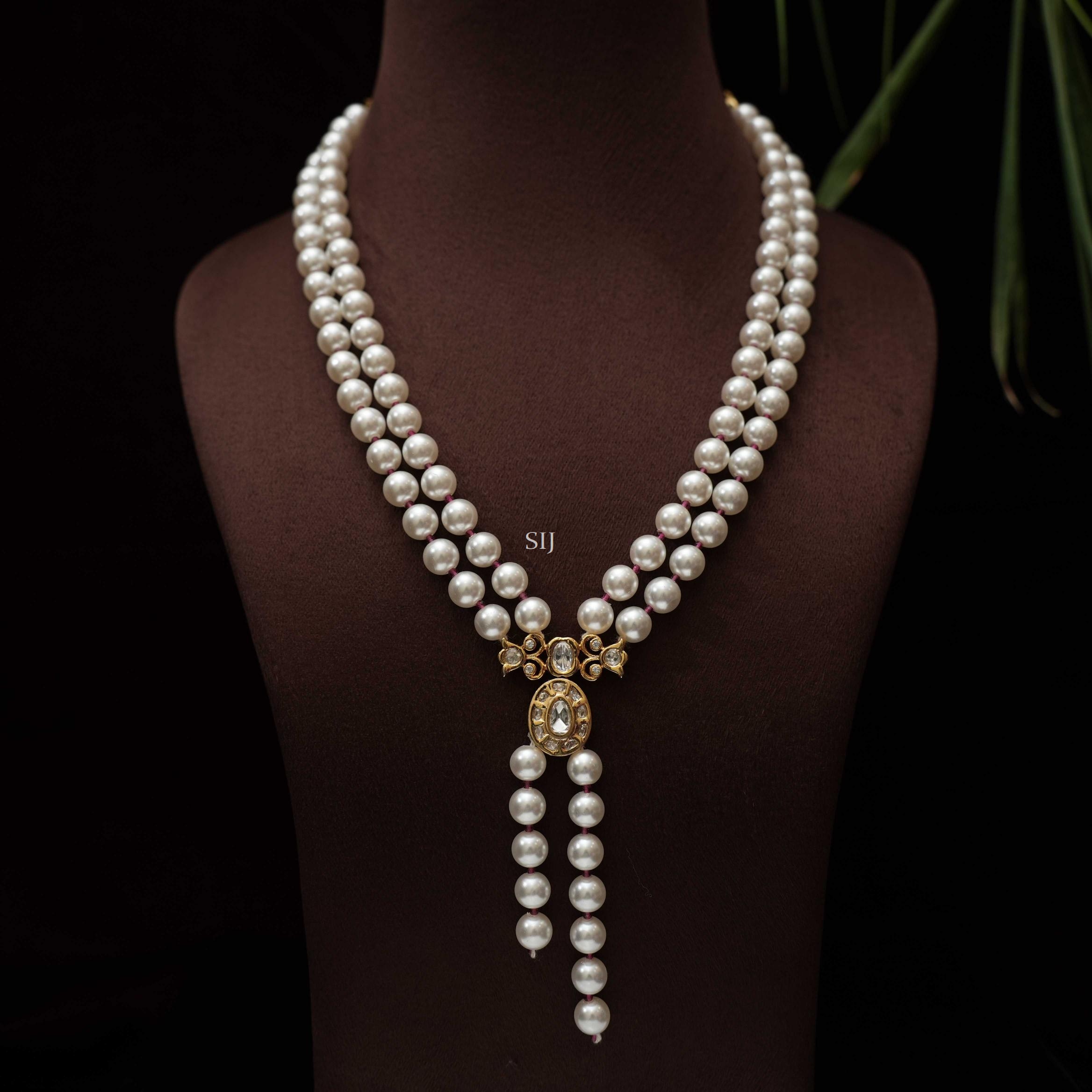 Artificial Pearl Polki Necklace
