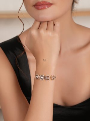 Artificial Square Shape CZ Diamond Bracelet