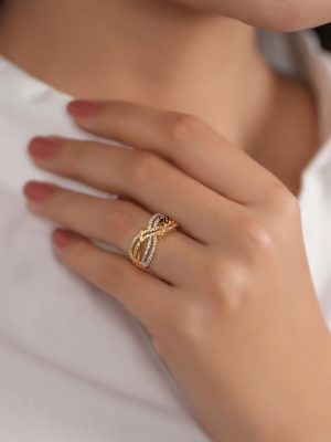 Gold Finish Infinity Symbol Finger Ring