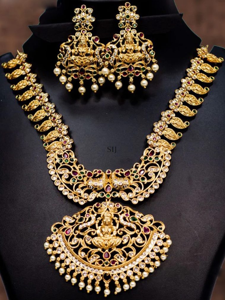 Gold Plated Lakshmi Design Mango Necklace