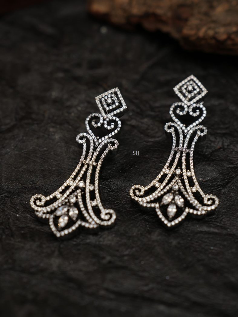 Artificial White Zircon Earrings