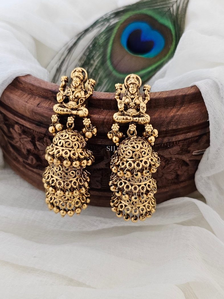 Imitation 3 Layer Lakshmi Jhumkas