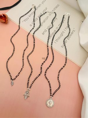 Imitation Combo Of 3 German Silver Plated Mangalsutra