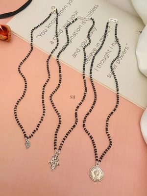 Imitation Combo Of 3 German Silver Plated Mangalsutra