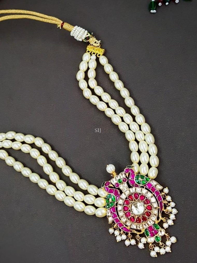 Imitation Dual Side Peacock Pearl& Kundan Choker