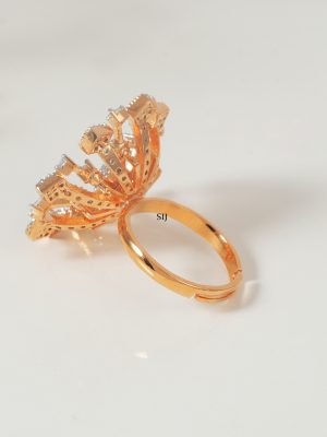 Imitation Floral CZ Cocktail Finger Ring