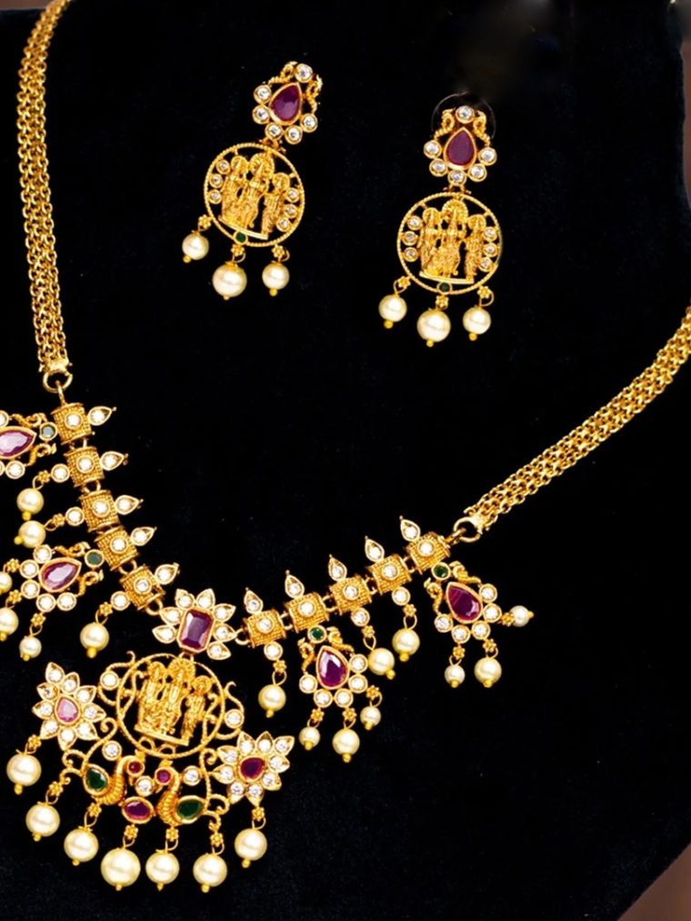 Imitation Rama Parivar Guttapusalu Necklace