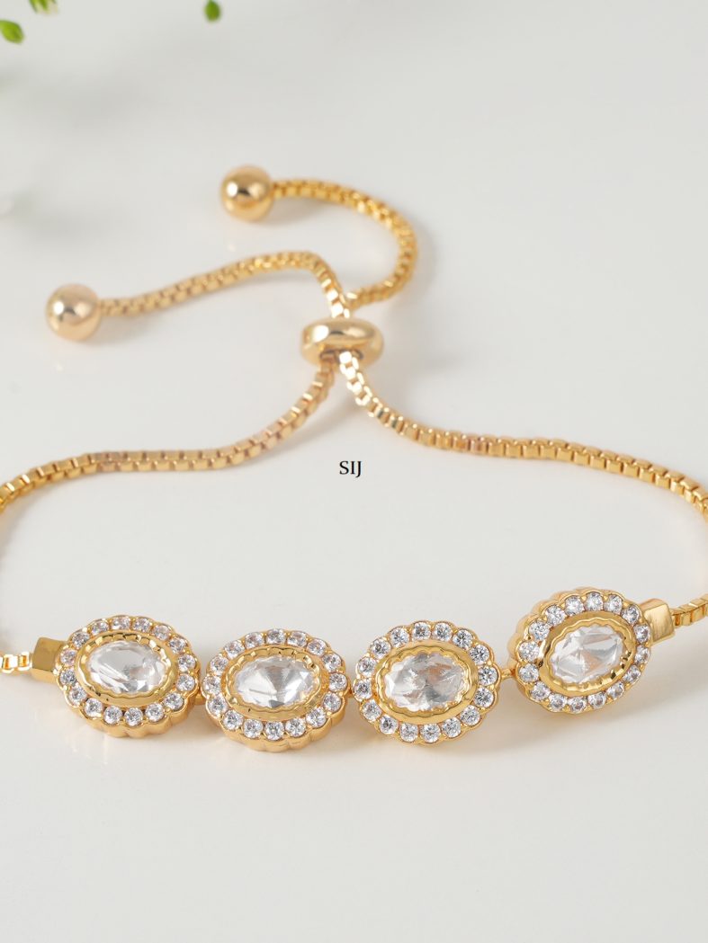 Imitation Round Shape CZ Kundan Bracelet