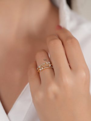 Imitation Two Layer CZ Diamond Ring