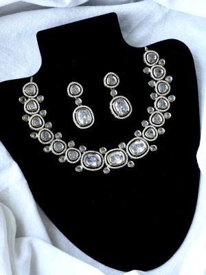 Imitation White Stone Victorian Necklace