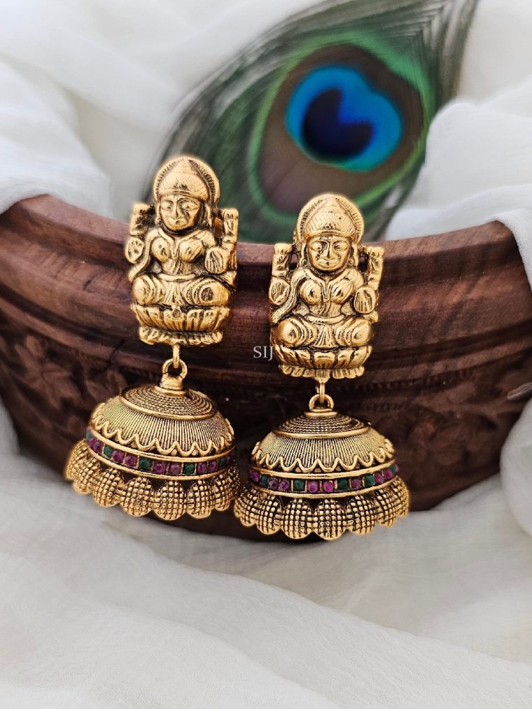 Matte Finish Lakshmi Design Jhumkas