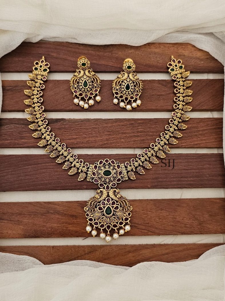 Artificial Dual Peacock Necklace Set