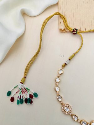 Gold Plated Polki Stones Necklace