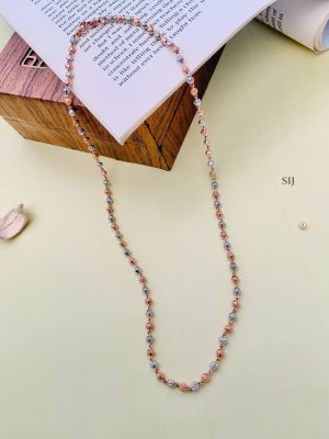 Imitation Rose Gold Plated AD Stones Chain