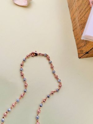 Imitation Rose Gold Plated AD Stones Chain