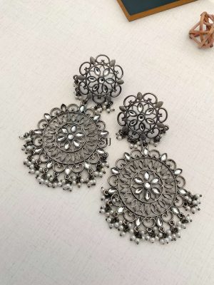 Imitation German Silver Plated Broad Earrings