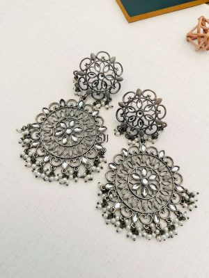 Imitation German Silver Plated Broad Earrings