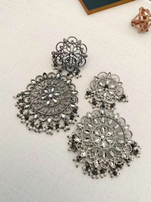 Imitation German Silver Plated Broad Earrings