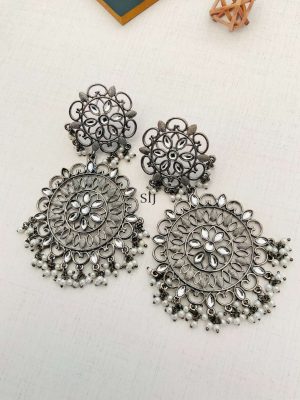 Imitation German Silver Plated Broad Earrings