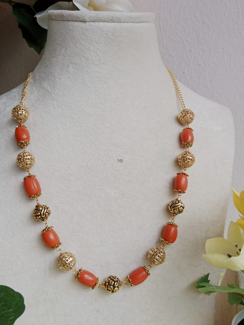 Coral and Antique Beads Chain