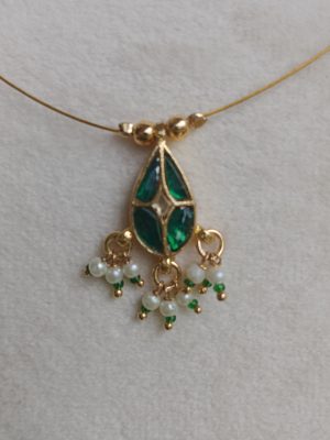 One Gram Gold Necklace with Jadau Kundan Pendant