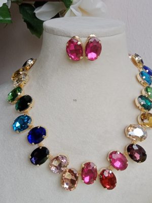 Imitation Multi Color Stones Necklace