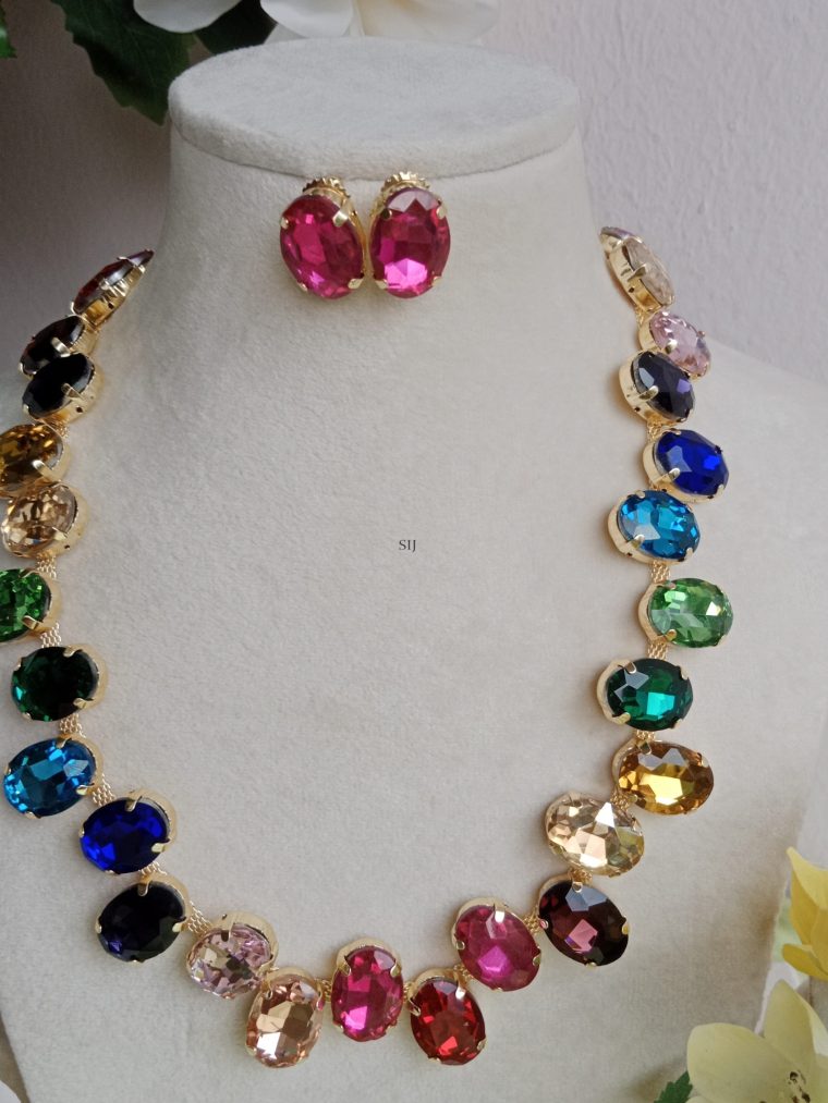 Imitation Multi Color Stones Necklace