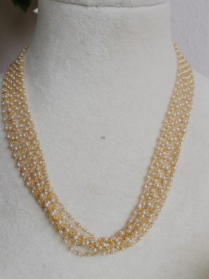 Gold Finish 8 Layers Pearl Chain