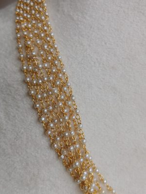 Gold Finish 8 Layers Pearl Chain