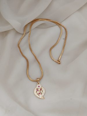 Gold Plated Leaf Design Dollar Chain