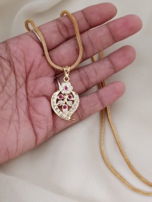 Gold Plated Leaf Design Dollar Chain