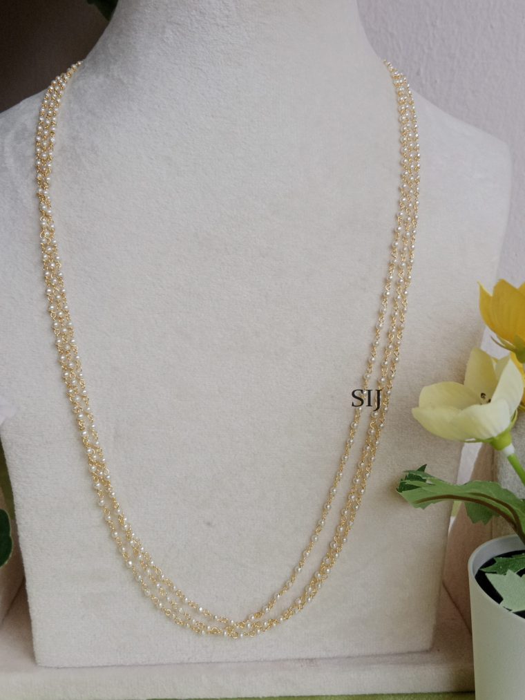 Imitation 3 Layer Pearl Chain