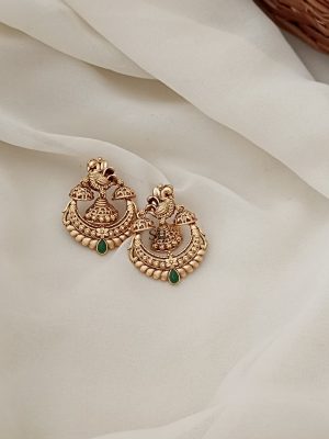 Traditional Peacock Dual Jhumka Chandbali Earrings