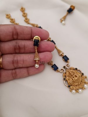 Traditional Blue Matt Necklace Set