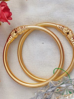 Gold Plated Elephant Face Bangles