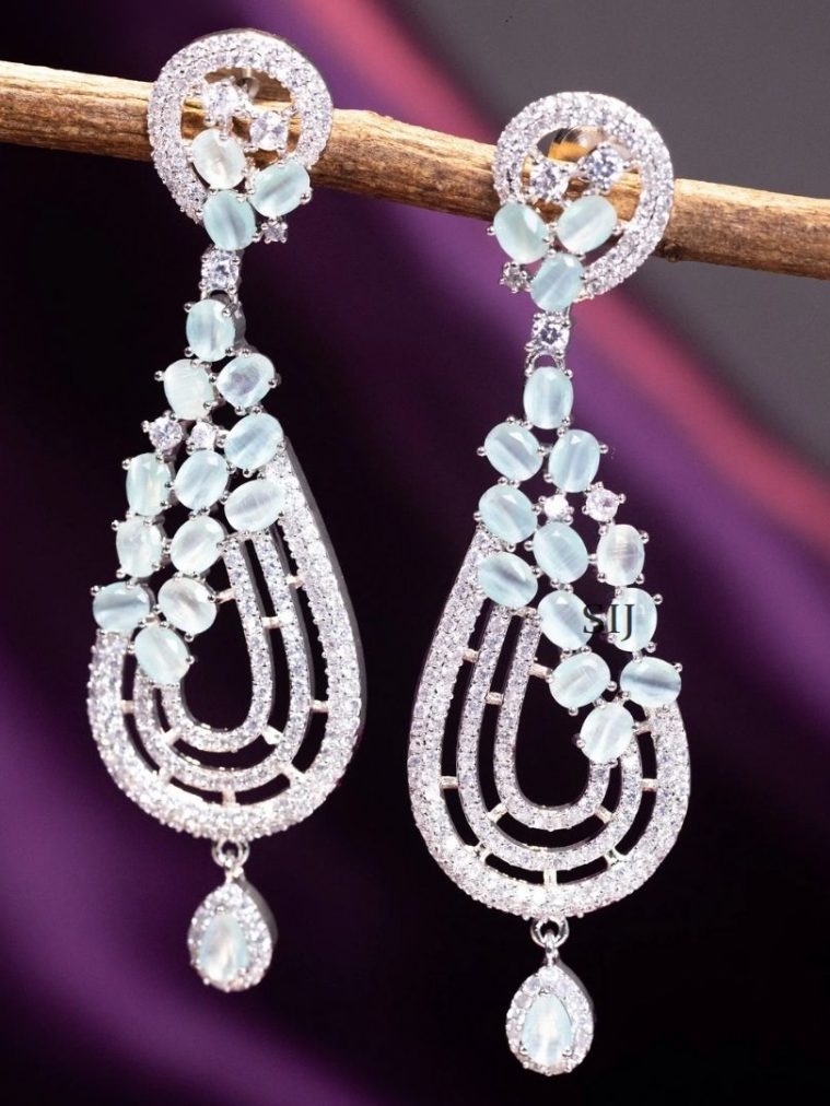 Artificial AD White Stones Earrings