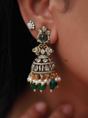 Artificial Victorian Emerald Jhumkas