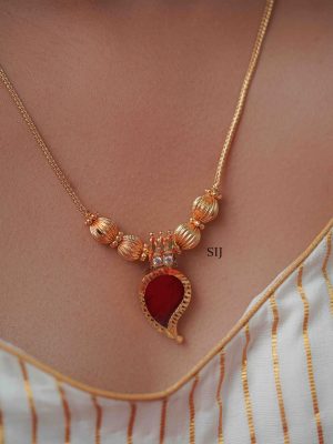 Gold Plated Ruby Palakka Chain