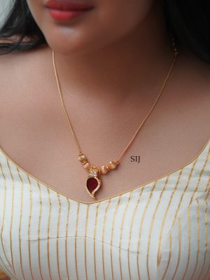 Gold Plated Ruby Palakka Chain