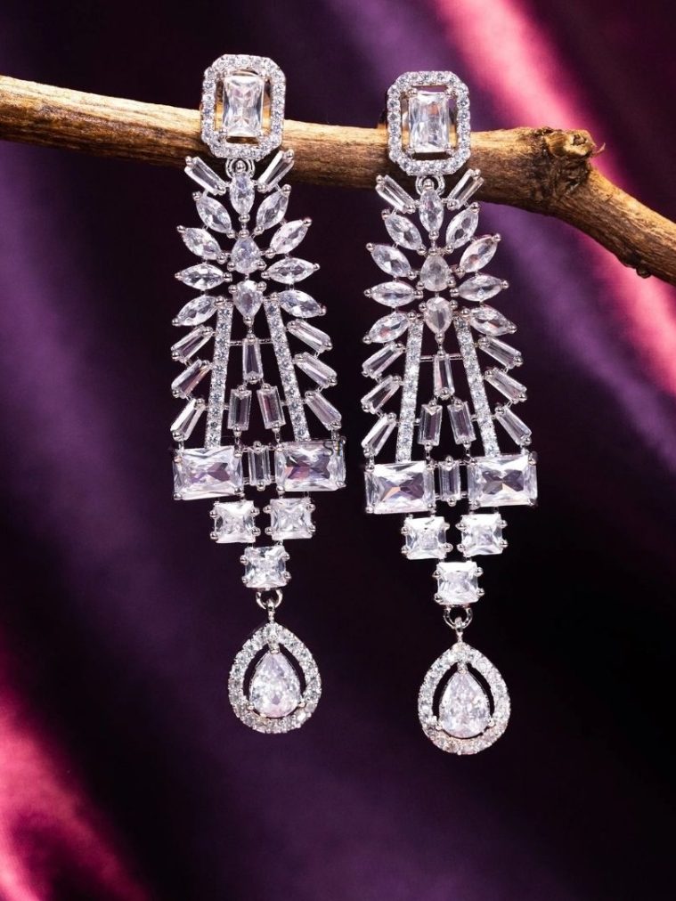 Artificial AD Studded CZ Stone Earrings