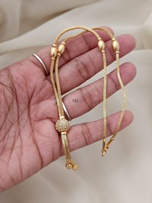 Gold Plated Beaded Chain And Pendant