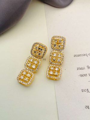 Imitation American Diamond Necklace With Earring