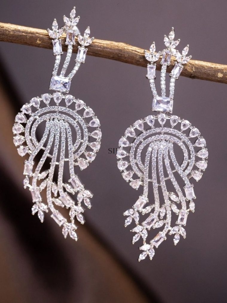 Leaf Design AD Studded Earrings