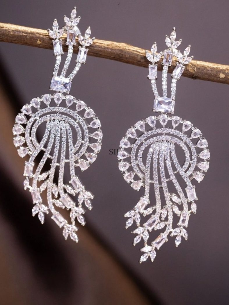 Leaf Design AD Studded Earrings