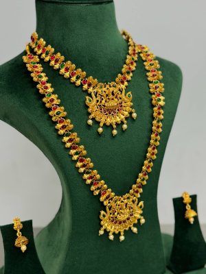 Matte Finish Lakshmi Design Jewellery Set Combo