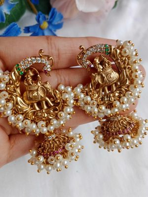 Imitation Cluster Pearl Jhumkas