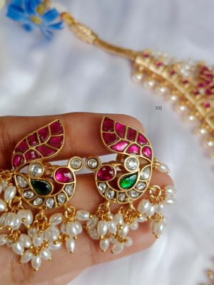 Gold Plated Jadau Kundan Guttapusalu Necklace