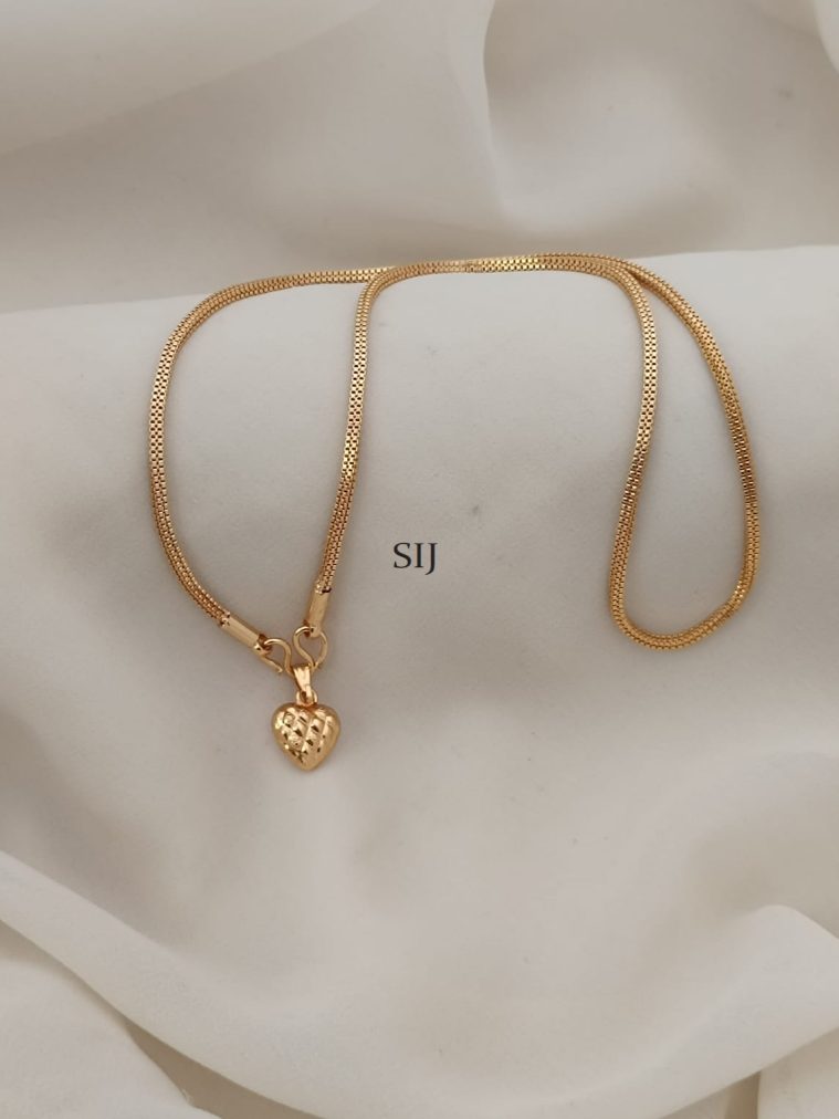 Imitation Gold Plated Chain With Heart Pendant